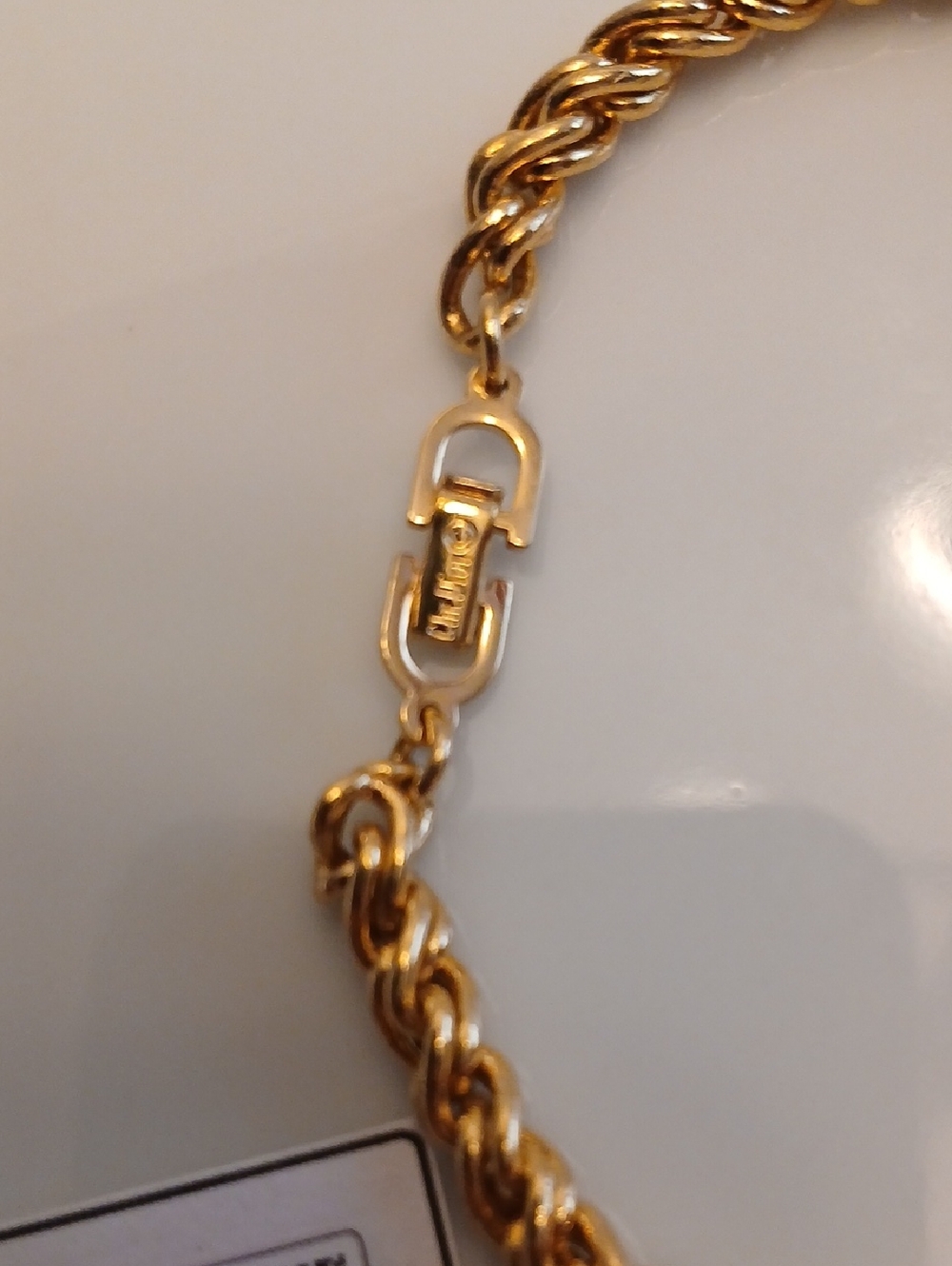 Christian Dior Gold Plated Spiral Chain Bracelet 7.25 C O A - Picture 3 of 12